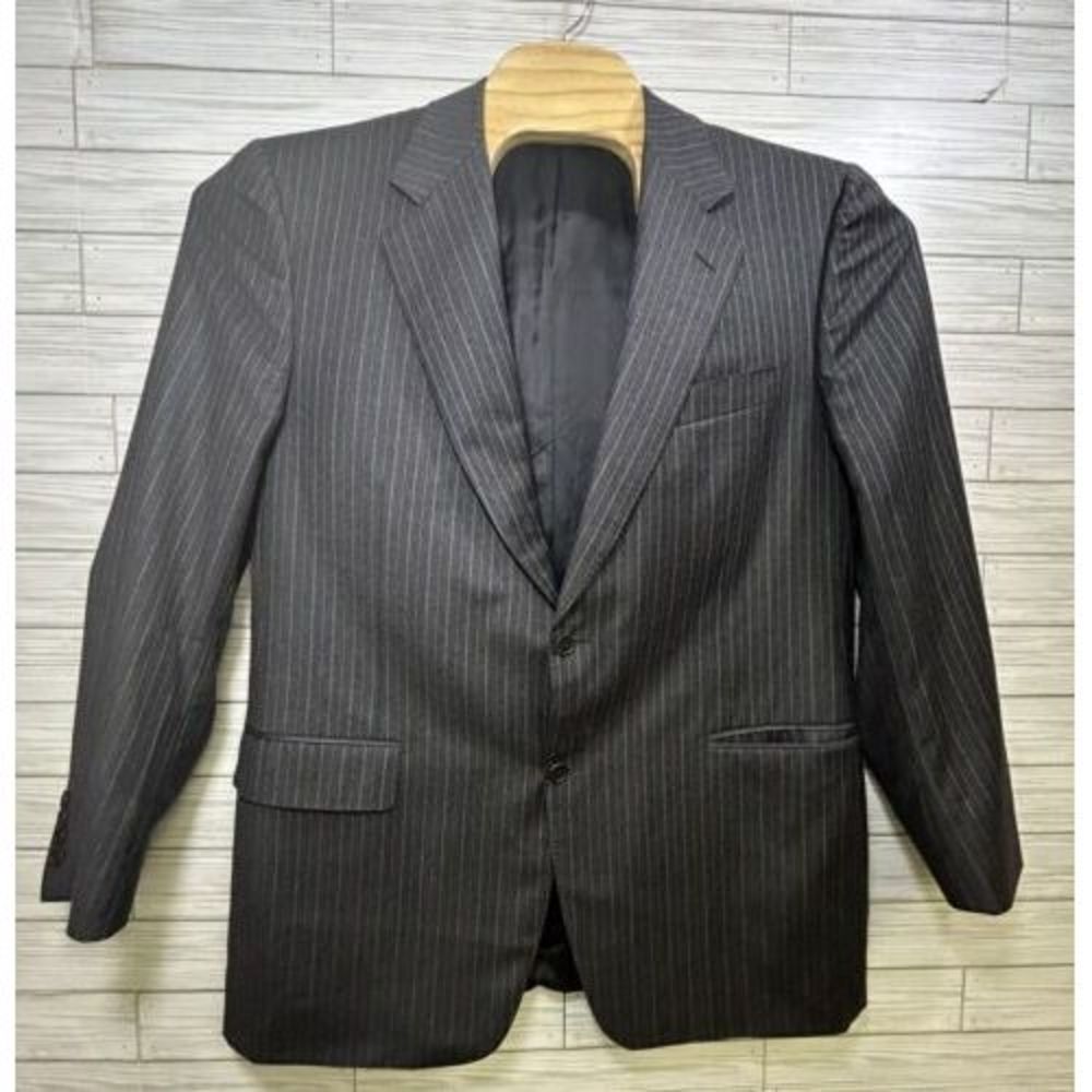 Canali Super 120's Wool Pinstripe Sport Coat Blazer Made In‎ Italy US 42 Gray
